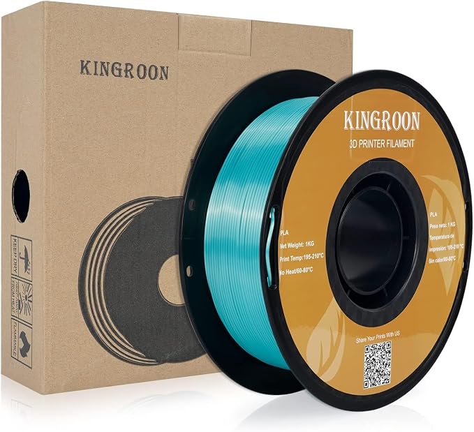 Kingroon Silk PLA Bundle 3D Printer Filament, Dimensional Accuracy +/- 0.03 mm, 10 kg Spool(22lbs), PLA Shiny Filament 1.75 mm（2Gold+Orange+Green+Red+Yellow+Blue+Purple+Silver+Copper, Silk PLA
