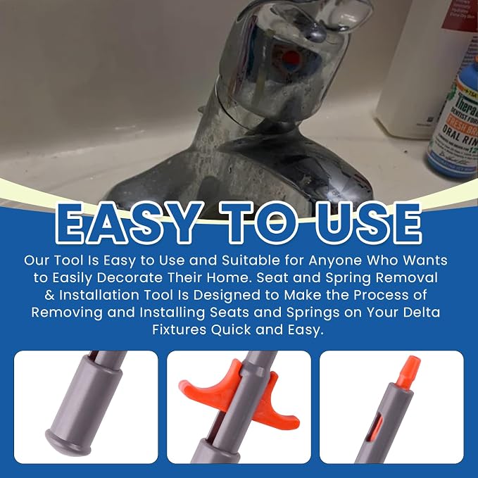 Seat and Spring Removal & Installation Tool Compatible with Delta Faucet (Tool for Easy Disassembly and Installation of Delta Single Handle Faucet Valve Seat and Spring)