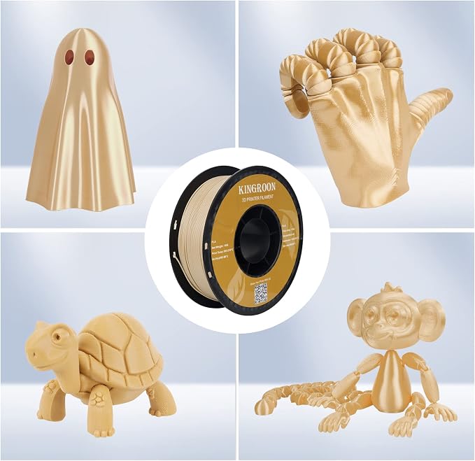 Kingroon PLA 3D Printer Filament, Dimensional Accuracy +/- 0.02 mm, 1 kg Spool(2.2lbs), 1.75 mm,Wood