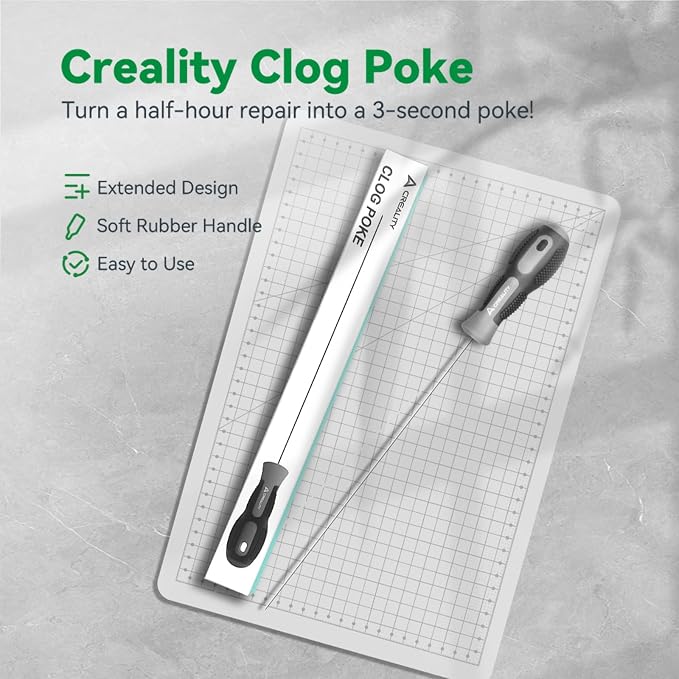 Creality Clog Poke,3D Printer Nozzle Cleaning Kit,Φ1.5mm L210mm Prolong Throat Piercing Needle 3D Printing Tool for 1.75mm Nozzles,Clean Hotend Without Disassembly