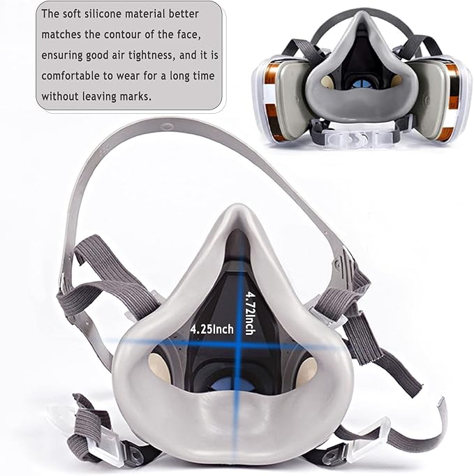 Reusable Half Face Cover Set, Half Face Respirаtor, Personal Protective Equipment Filter for Painting, Decorating Carpentry, Welding, Metal Cutting, Same Scene as 6000 6200 7000 FF-400 (Medium)