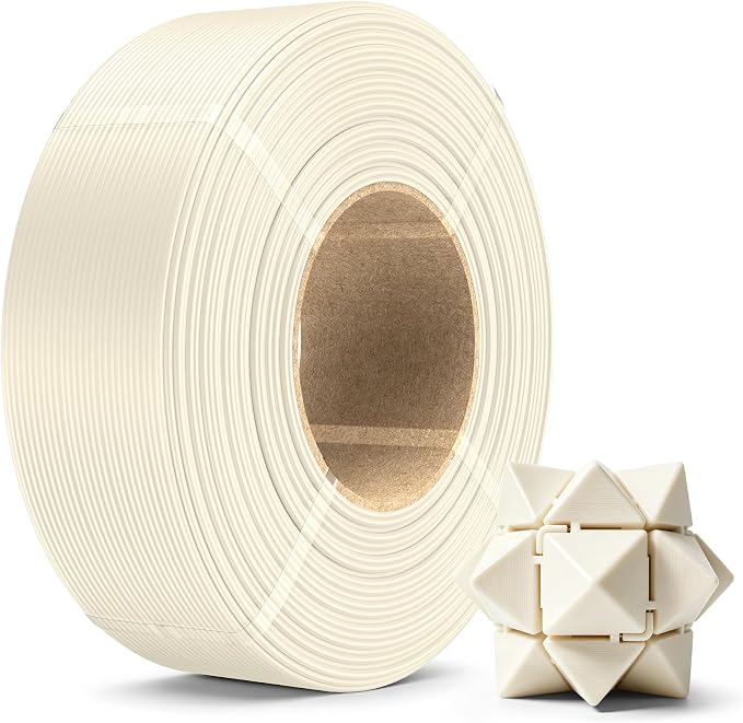 SUNLU PLA+2.0 3D Printer Filament Refill 1.75mm, 1KG Bone White | High Toughness PLA+ Filament, No Spool Refill for Reusable Spools, Compatible with Bambu Lab 3D Printers, Bone White