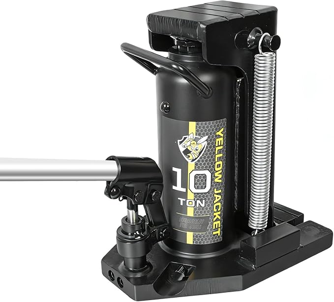 YELLOW JACKET Toe Jack, 10 Ton Saddle/5 Ton Claw 2-in-1 Low Profile Lift Jack, Heavy Duty Hydraulic Claw Jack for Automotive, Machinery, Construction, Farm, Garage