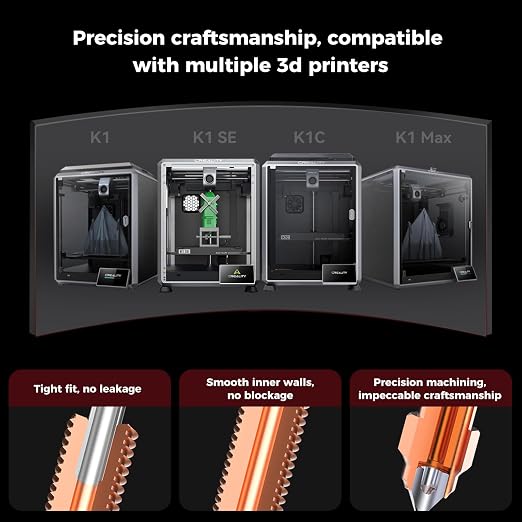 Creality 2025 K1 SE/K1C/K1/K1 Max Hotend Upgrade Ceramic Heating Block Kit, Terminal with Buckle, Official K1 Series Unicorn Quick-Swap Nozzle Kit, 3D Printer Hotend 600mm/s High-Speed, New Version