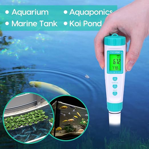 YINMIK Digital pH Meter with Extra Replaceable Probe, Pocket pH Tester for Hydroponics, Accurate Water Tester for Swimming Pool Hot Tub Aquariums Home Wine Brewing