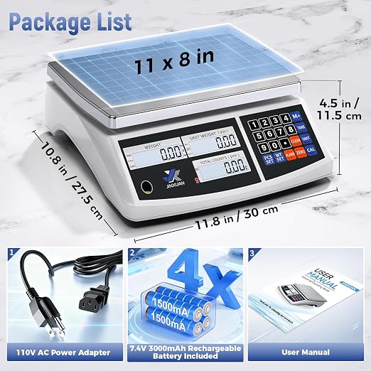 Industrial Counting Scale 33lb/15kg x 0.1g, lb/g/kg/oz Industrial Scale Digital Inventory Scale for Small Items, Coins, Piece Industrial Parts Scale with Backlit LCD Stainless Steel Platform