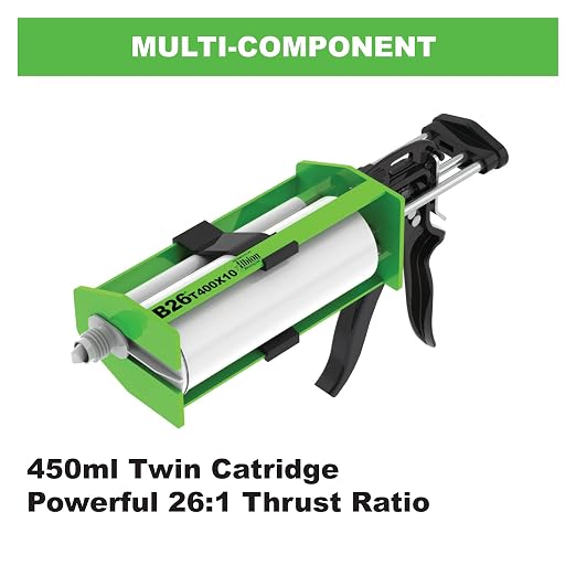 Albion Engineering Company B26T400X10 400 Series B-Line Manual Multi-Component Cartridge Epoxy Acrylic Adhesive Gun for 10:1 Mix Ratio Cartridges (490 ml)