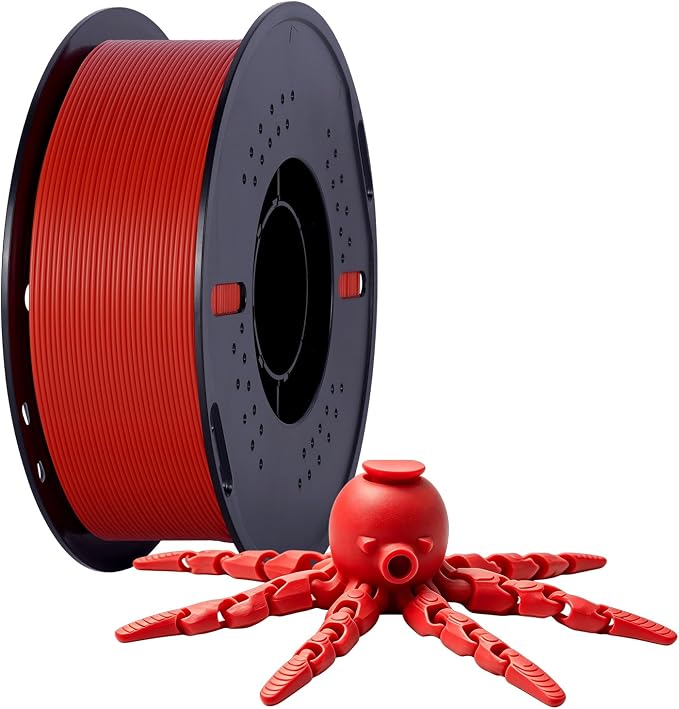 Kingroon PLA 3D Printer Filament, Dimensional Accuracy +/- 0.02 mm, 1 kg Spool(2.2lbs), 1.75 mm，Red