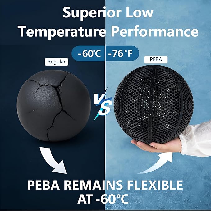 Siraya Tech Rebound PEBA 95A Flexible Filament, The Super TPU | 78% Energy Return & 20% Lighter | Nylon-Based Strength for Sports & Robotics | 1.75mm 3D Printer Filament (Black, 800g)
