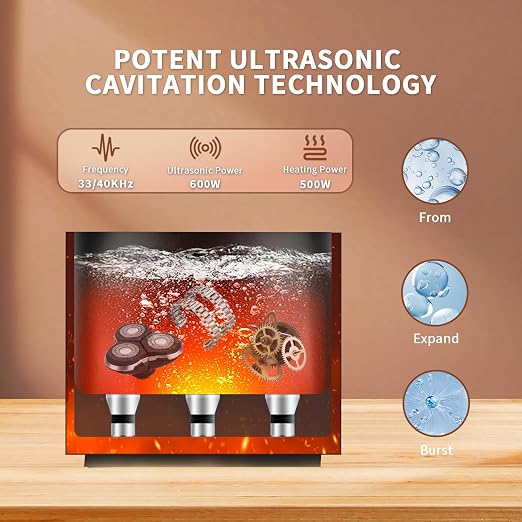SOUTH BASE Ultrasonic Cleaner,30L 600W Stainless Steel Sonic Cleaner with Cleaning Basket,Timer&Heater,Encoded Ultrasonic Cleaning Machine for Gun,Motorcycle Engine,Carburetor Parts,Chain