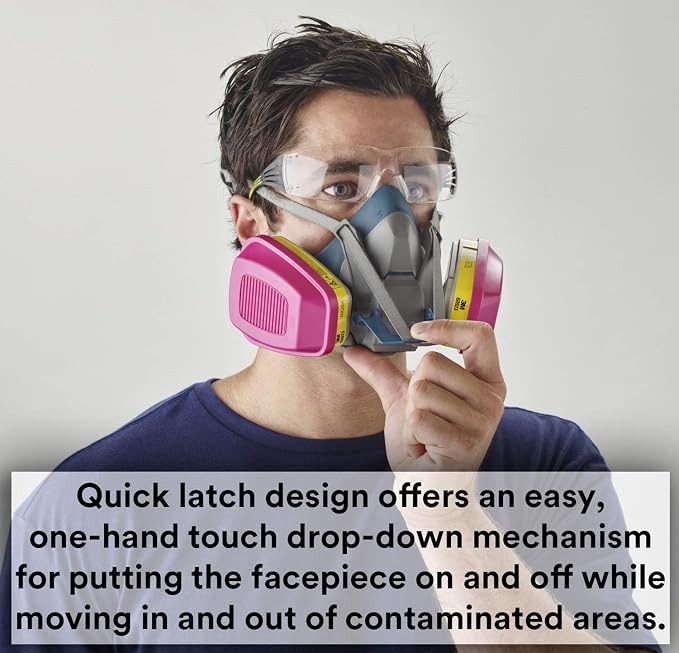 3M Rugged Comfort Quick Latch Half Facepiece Reusable Respirator