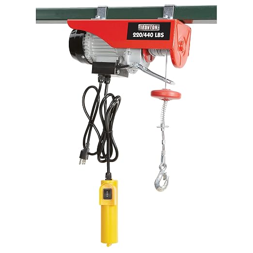 Ironton Electric Cable Hoist - 220-lb. Single-Line Capacity/440-Lb. Double-Line Capacity, 40/20ft. Lift