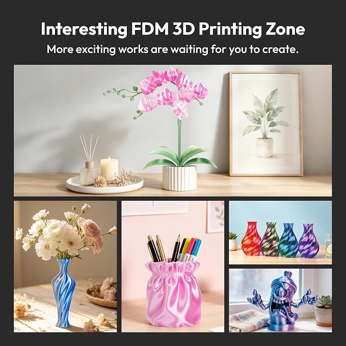 AMOLEN Silk PLA Dual Color 3D Printer Filament Glossy Silk Pink White PLA 1.75mm, Shiny Color Change Filament 3D Printing PLA Filament for Most FDM 3D Printer, 1kg Spool(2.2lbs)
