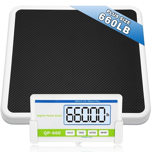 Medical Scale for Body Weight, 660lb Medical Grade Floor Scale | 13x12.6" Extra Wide Platform for Hospital & Physician, Home, Office, Gym, Include AC Adapter & Battery, kg/oz/lb Settings