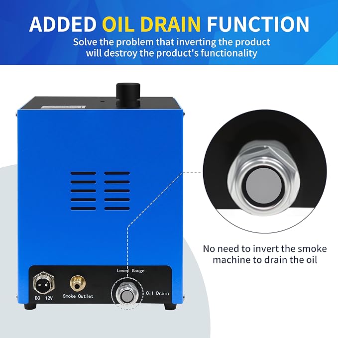 Kuntech Automotive Smoke Machine Built-in Air Pump, 12V DC Smoke Leak Detector for Pipe System, Fuel Leakage, Leakage Diagnostic Tester for All Cars