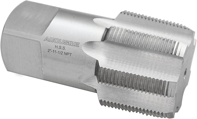 Accusize 2"-11-1/2 HSS Taper Pipe Tap - NPT, NPT-2 | 2"-11-1/2", 7 Flutes, 4-1/2" OAL, HSS Taper Pipe Tap - NPT