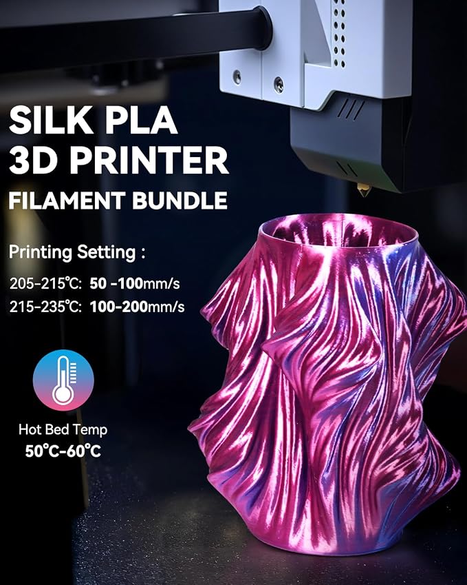 SUNLU 3D Printer Filament Bundle, Silk Filament Multicolor, Individually Vacuum Packed, Dual Color*5, Triple Color *3, 2kg in Total