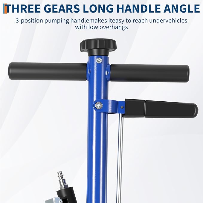 35 Ton Air Hydraulic Floor Jack, 77,000 LBS Capacity Heavy Duty Truck Jack for Trucks & Tractors, Low Profile 10 Inch, Dual Power Air/Manual Hydraulic, 4 Adapters & Adjustable Handle