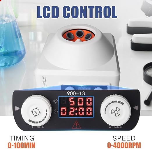 Cekegon Centrifuge, PRP Centrifuge Machine 6x10ml with LCD Digital Control, 4000rpm 1795xg RCF Portable Lab Benchtop Centrifuges, Timer 1-99min