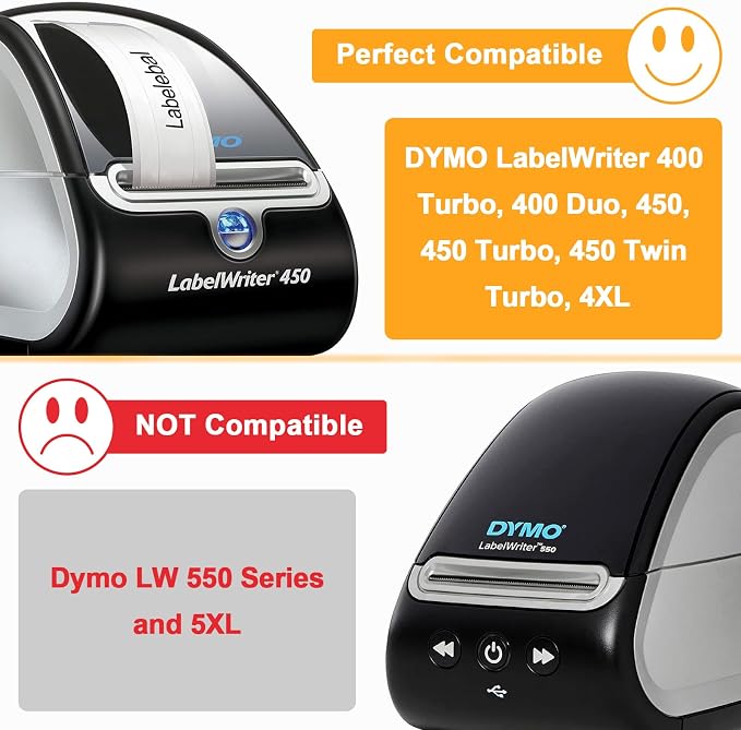 (4200 Labels/12 Rolls) Labelebal 12 Rolls Compatible with DYMO 30252,1-1/8" x 3-1/2"(28mm x 89mm) Direct Thermal Labels,Shipping Replacement Labels Compatible for DYMO LabelWriter Printer