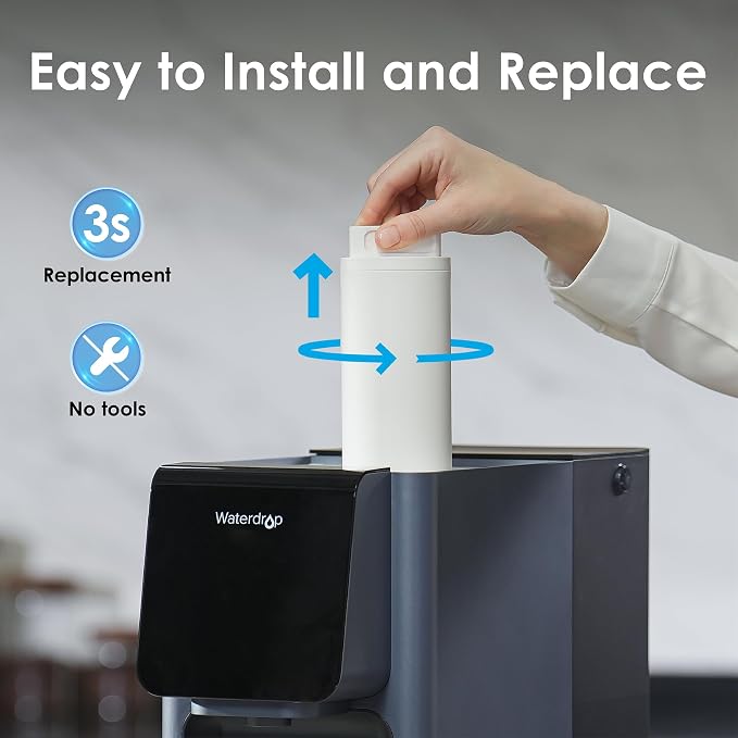 Waterdrop A1-RO Filter, Replacement for Waterdrop A1 Reverse Osmosis Hot Cold water Dispenser, 12-month Lifetime | Countertop Reverse Osmosis Filter, Enhanced Filtration, Long Filter Lifespan, Easy and Quick Filter Replacement