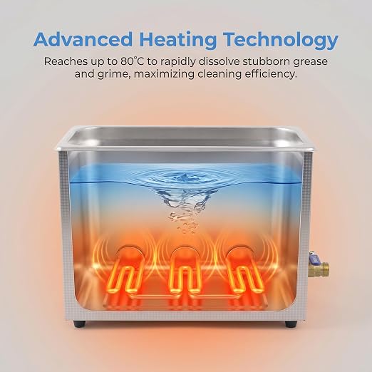 6 Liter ultrasonic Cleaner with Timer & Heater, Ultrasonic Parts Cleaner | Ultrasonic Cleaning Machine for Auto Parts, Glasses Watch Jewelry Denture Dental Irrigator Tools Circuit Board