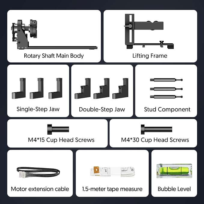 LONGER Laser Engraver Ray5 5000mW Engraver Machine with Air Assist Kit DIY CNC Laser Cutter Tool for Metal Glass Wood Working Area 15.7 "x15.7" with 4-in-1 Rotary Roller Kit