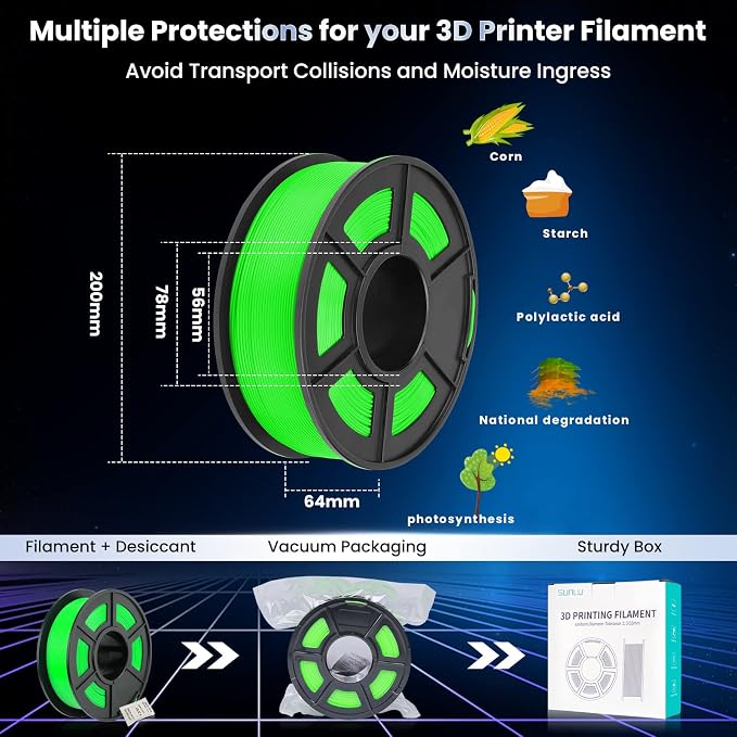SUNLU 3D Printer Filament PLA Plus 1.75mm, SUNLU Neatly Wound PLA Filament 1.75mm PRO, PLA+ Filament for Most FDM 3D Printer, Dimensional Accuracy +/- 0.02 mm, 1 kg Spool(2.2lbs), Transparent Blue