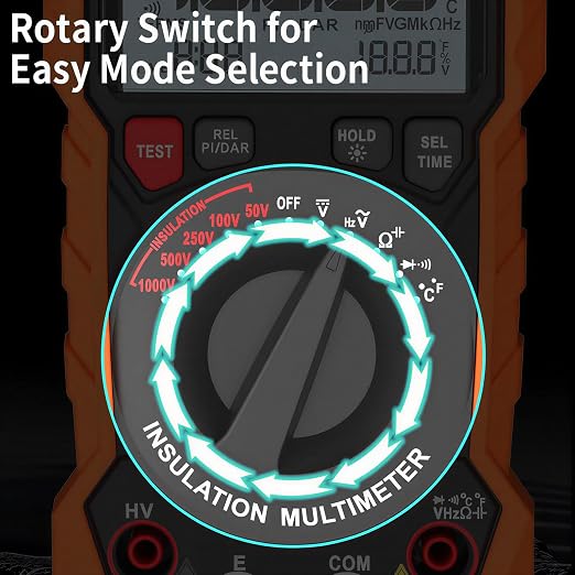 ZOYI ZT-1000R 2 in 1 Megohmmeter Multimeter, Max 1000V with DAR & PI, Insulation Resistance up to 20GΩ, 19999 Counts, AC/DC Diodes Ohm, TRMS, Auto-Ranging, Frequency and Temperature