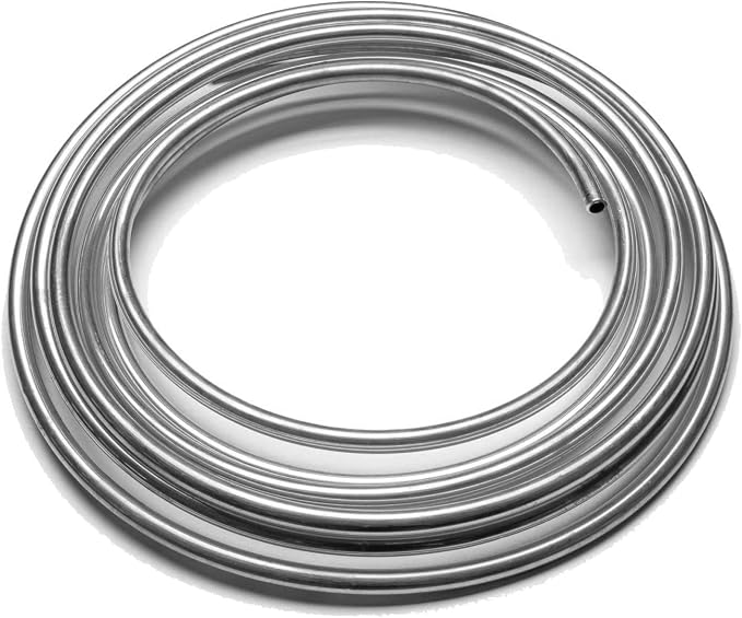 MuHize Brake Line Kit 25 ft 1/4" - Upgraded Zinc-Coated Flexible Brake Tubing Roll with Rustproof & Corrosion Protection - Include 16 Inverted Flare Fittings for Car, Truck, Auto Brake System Repair