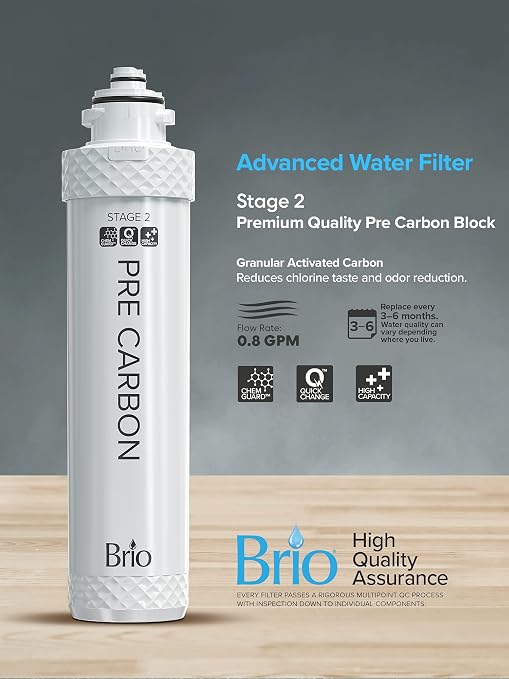 Brio Quick-Change Water Cooler Filter Cartridge - Stage-2 Pre Carbon - for Brio 300 & 500 Series, CLPOU520UVF4
