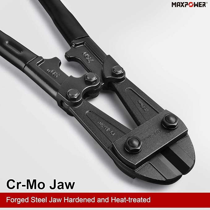 MAXPOWER Bolt Cutter 30 inch, Max Jaw Opening 13/16", Heavy Duty Metal Cutters with Ergonomic Rubber Long Handle
