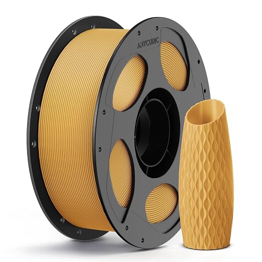 ANYCUBIC PLA 3D Printer Filament, 3D Printing PLA Filament 1.75mm Dimensional Accuracy +/- 0.02mm, 1KG Reusable Spool (2.2 lbs), Gold