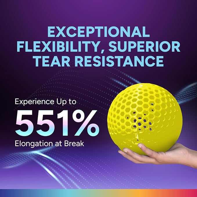OVERTURE High Speed TPU 95A Flexible 3D Printer Filament 1.75mm | High Elasticity & Durability Filament,1kg Spool(2.2lbs),Fit Most FDM Printer(HS TPU Neon Yellow)