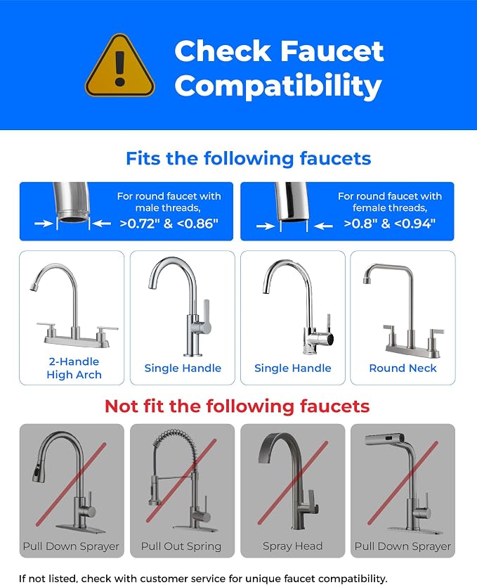 Waterdrop CTF-07 Ultra Filtration Water Filter for Sink Faucet, Countertop Water Filter System and Filter Life Reminder, Reduces Heavy Metals, Bad Odor, and 99% Chlorine, 4000 Gallons, 1 Filter