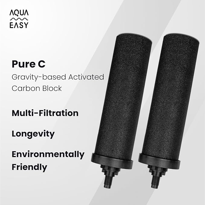 AquaEasy BB9 Activated Carbon Water Filter Candle (Pack of 2) Replacement Gravity Water Filter Candle Compatible With Gravity Filter System