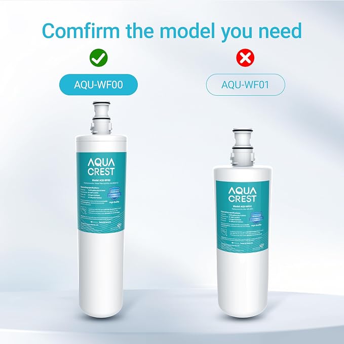 AQUA CREST 3US-PF01 Under Sink Water Filter, Replacement for Advanced Filtrete® 3US-PF01, 3US-MAX-F01 Water Filter, Delta RP78702, Manitowoc K-00337, K-00338, HF20 HF25 HF27, NSF 42 Certified, 3 Pack