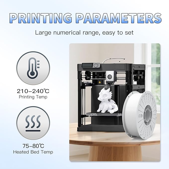 PINBALL PETG 3D Printer Filament 1.75mm High Precision Durable Strong Filament Mith Better Flow Dimensional Accuracy +/- 0.02mm Suitable for Most FDM 3D Printers 8 Kilograms Black, White