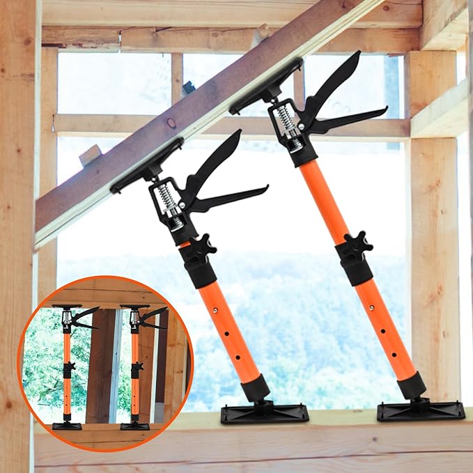 Adjustable Support Pole - Cabinet Jack, Drywall Lift, 16.2-31.9Inch Adjustable Height, Supports Up to 154lbs, 3rd Hand System for Ceiling, Cargo Bars, Cabinet Installation (16.2"-31.9" 4PC)