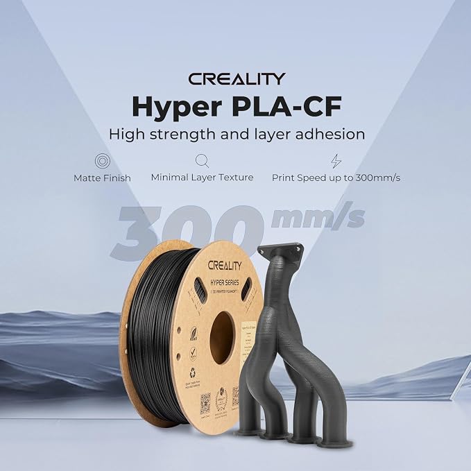 Creality Carbon Fiber PLA Filament 1.75mm 1KG, Hyper PLA-CF for High-Speed Printing 50–300mm/s, Dimensional Accuracy +/- 0.03mm Accuracy,Fits for Most FDM 3D Printers(Ochre)
