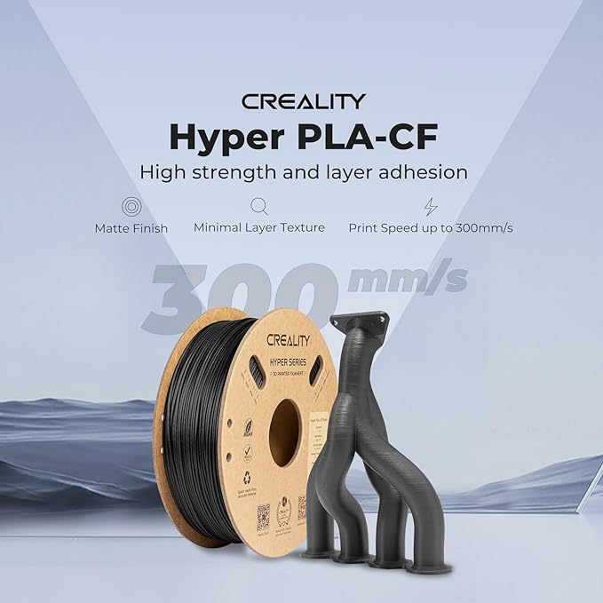 Creality Carbon Fiber PLA Filament 1.75mm 1KG, Hyper PLA-CF for High-Speed Printing 50–300mm/s, Dimensional Accuracy +/- 0.03mm Accuracy,Fits for Most FDM 3D Printers(Dark Green)