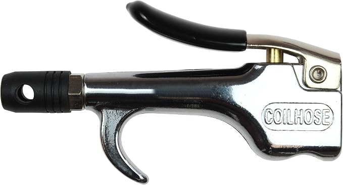 Coilhose Pneumatics 600-SR 600 Series Blow Gun with Safety Rubber Tip Silver 1/4" NPT Female 1
