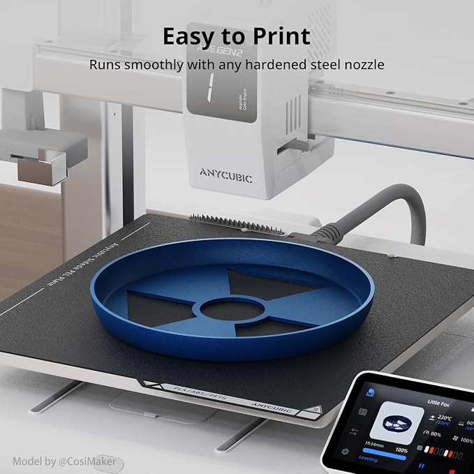ANYCUBIC PETG-CF Carbon Fiber 3D Printer Filament 1.75mm, Durable Impact & Heat Resistant, Satin Carbon Fiber Texture, 1KG Reusable Spool, Titanium Grey