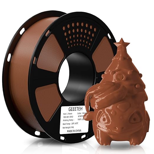 Geeetech PLA Filament 1.75mm Brown, Neatly Wound 3D Printer Filament 1kg Spool (2.2lbs), Dimensional Accuracy +/- 0.02 mm, 3D Printing Filament Fit Most FDM Printer, New Brown