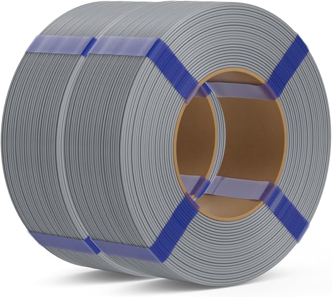 PLA Basic Refill Filament 1.75mm, No Spool 3D Printer Filament, Dimensional Accuracy +/- 0.02mm, Fits for Most FDM 3D Printers, 2KG Grey