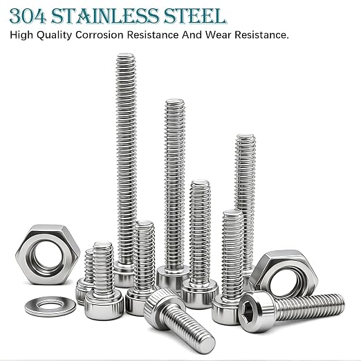 mxuteuk 801PCS M2.5 Screws Assortment Set,M2.5 x 4/6/8/10/12/16/20/25mm M2.5bolts，304 Stainless Steel Hex Socket Head Bolts Nuts Washers Set Suitable for 3D Printer,DIY