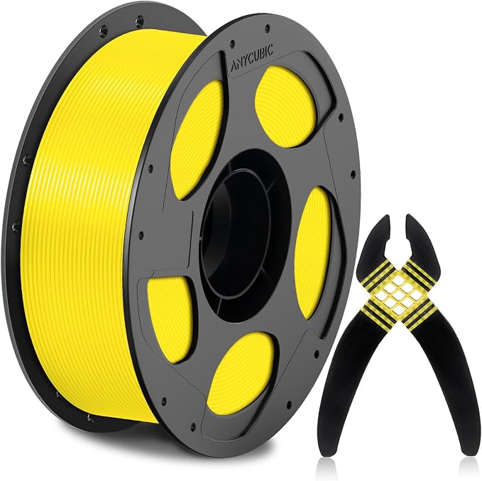 ANYCUBIC TPU Filament 1.75mm for Anycubic ACE 2 PRO, 68D Hard Rigid Flexible TPU 3D Printer Filament, Compatible with Most FDM 3D Printers, 1KG Spool, Yellow