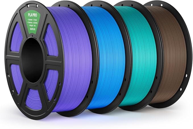 PLA PRO Filament 1.75mm, Stronger Toughness 3D Printer Filament, PLA Filament Dimensional Accuracy +/- 0.02 mm, Neatly Wound, Fits Most FDM 3D Printer, Purple & Sky Blue & Turquoise & Brown