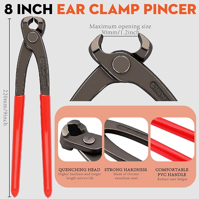 360Pcs 304 Stainless Single Ear Hose Clamp Kit with Pliers for PEX & Auto | 16 Size Leak-Proof Oetiker Style Crimp Clamps,Rustproof 304 SS for Fuel Lines, Marine & Home Plumbing,Stop Leaks Forever