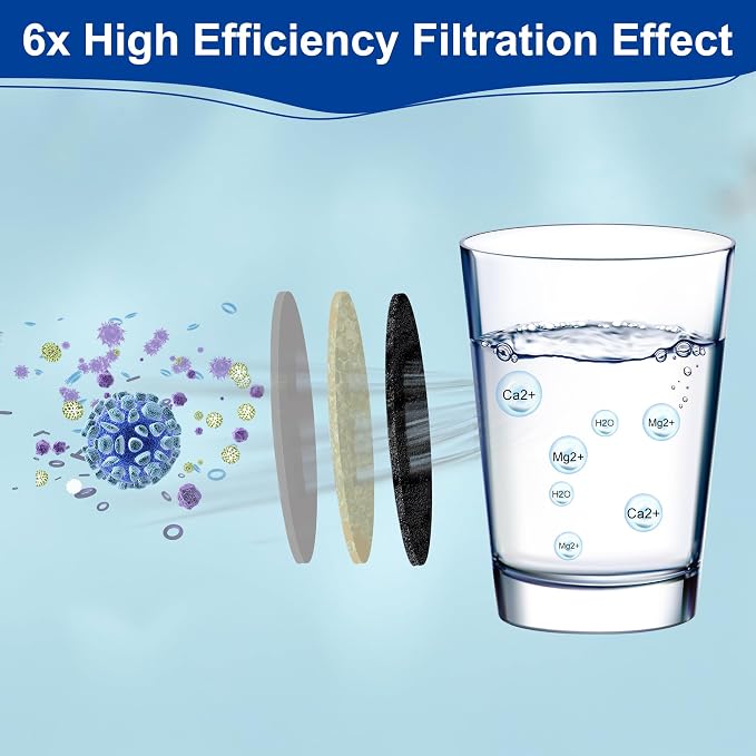 Water Filter, Replacement Compatible with Seychelle Water Filter Pitcher 32 oz/Dual-Filter 64 oz pH Enhancing Filtration, 4 Count